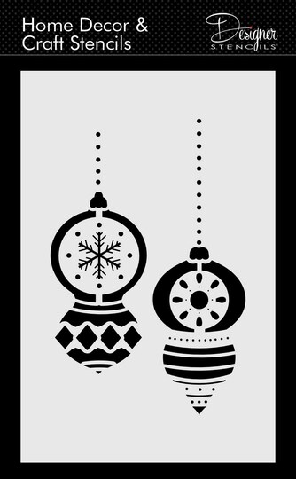 Designer Stencils; Vintage Ornaments Window Stencil | DIY Holiday Window | Halloween Store Front | Designer Stencils |; Category:Wall, Window, & Floor Decorations; Image:1